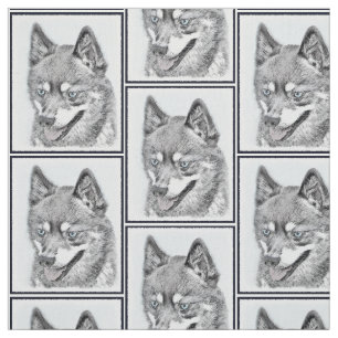 Tissu Alaskan Klee Kai Peinture - Cute Original Chien Ar