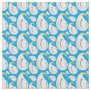 Tissu Albatross Océan Bleu Jaune Blanc Anniversaire Coto