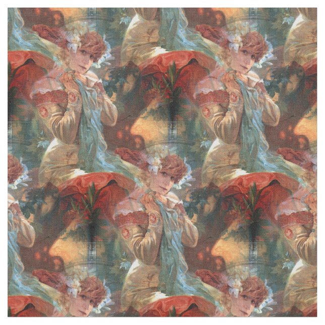 Tissu Alfons Mucha Lefevre 1903 Utile (Fermer)