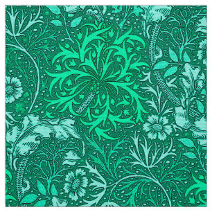 Tissu Algue de Nouveau d'art florale, turquoise et Aqua
