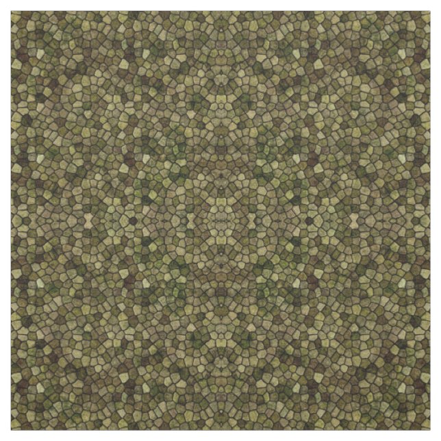 Tissu Algues et Genévrier Pavé Patchwork Terrazo Patt (Échantillon)