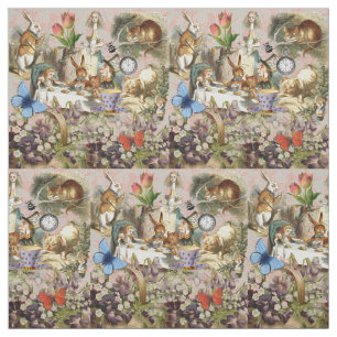 Tissu Alice au pays des merveilles Tea Party Art