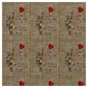 Tissu Alice, citation vintage de collage de &Rabbit fou