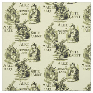 Tissu Alice en textile de jaune du pays des merveilles