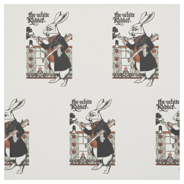 Tissu Alice Lapin Blanc Classique Wonderland  (Échantillon)