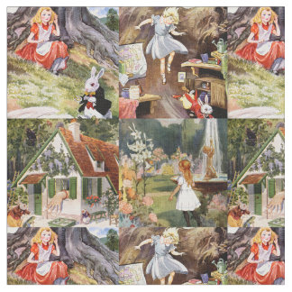 Tissu Alice Vintage rare dans le dessin de pays des merv