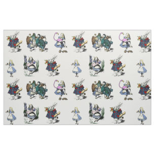 Tissu Alice Wonderland White Rabbit