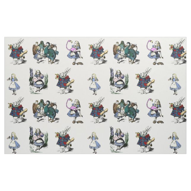Tissu Alice Wonderland White Rabbit (Fat Quarter)