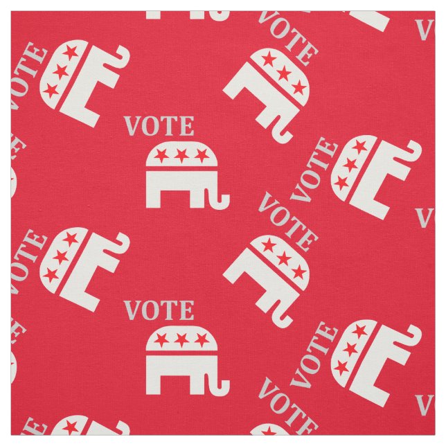Tissu Allez à l'élection Vote. Rouge éléphant du Parti r (Échantillon)