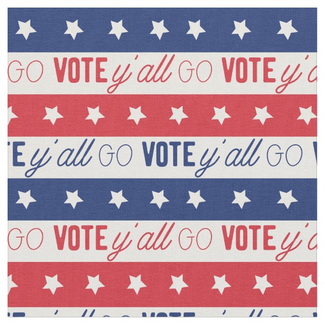 Tissu Allez voter, motif de l'électeur Y'all (Fermer)