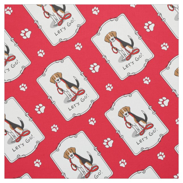 Tissu Allons-y ! (marche) Chien Beagle (tri couleur 3) M (Échantillon)