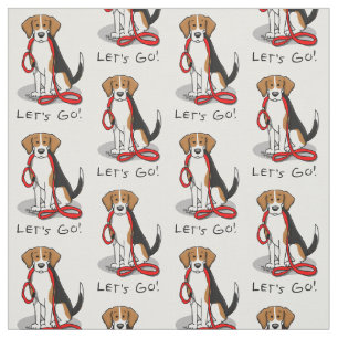 Tissu Allons-y ! (marche) Chien Beagle (tri couleur 3) M