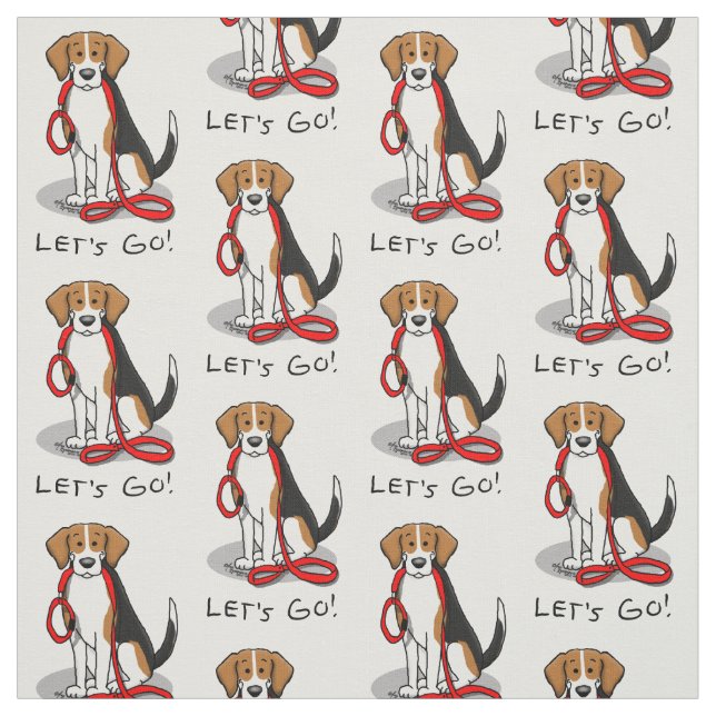 Tissu Allons-y ! (marche) Chien Beagle (tri couleur 3) M (Échantillon)