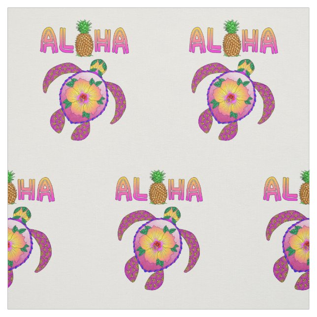 Tissu Aloha Hawaiian Honu Turtle (Échantillon)