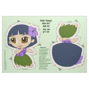 Tissu Aloha kit et motif de poupée de fille de danse