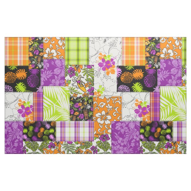 Tissu Aloha Patchwork Hawaiian Tropical Prints - Violet (Fat Quarter)