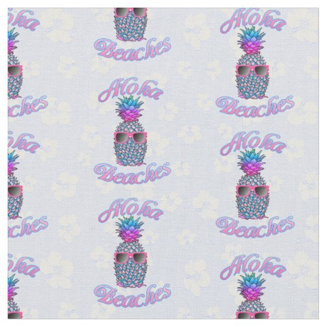 Tissu Aloha Plages Ananas Tropical (Fermer)