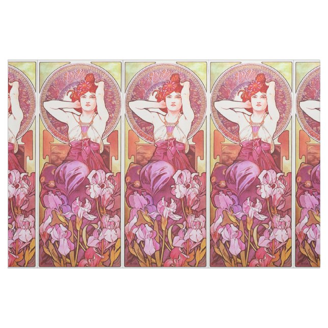 Tissu Alphonse Mucha Améthyst Floral Vintage (Yard)
