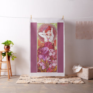 Tissu Alphonse Mucha Améthyst Floral Vintage