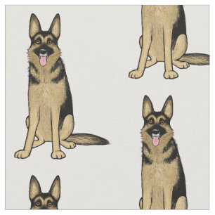 Tissu Amant mignon allemand d'animal familier du motif