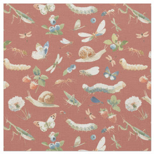 Tissu Amateur de bugs - pique-nique d'été avec Insectes 