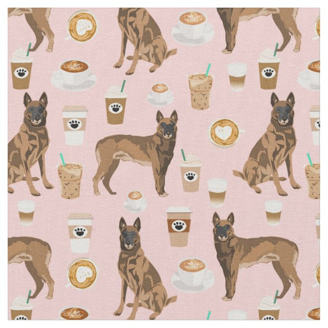 Tissu Amateur de café malinois belge rose (Fermer)