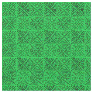 Tissu Amende vert-foncé de noeuds celtiques