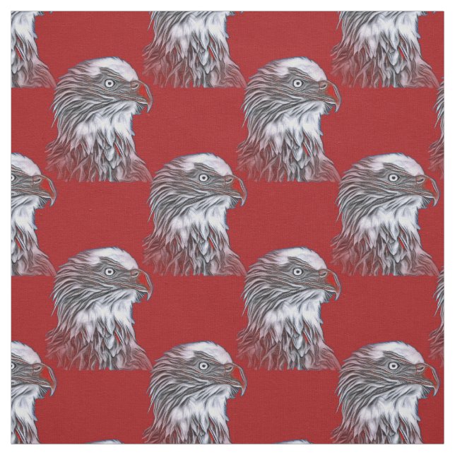 Tissu American Bald Eagle États-Unis Rouge (Échantillon)