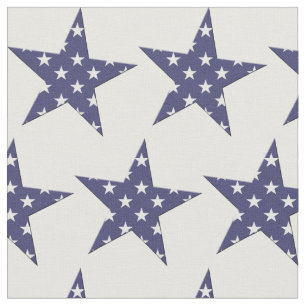 Tissu American Blue and White Stars Motif Patriotique