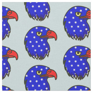Tissu American Eagle USA Drapeau Rouge Bleu Blanc Etoile