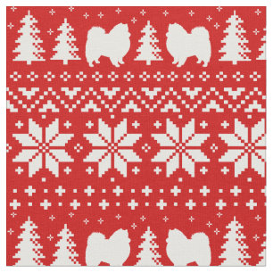 Tissu American Eskimo Chien Silhouettes Eskies Noël