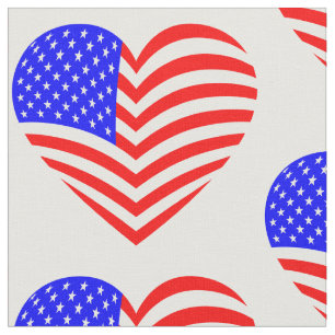 Tissu american flag heart usa patriotic