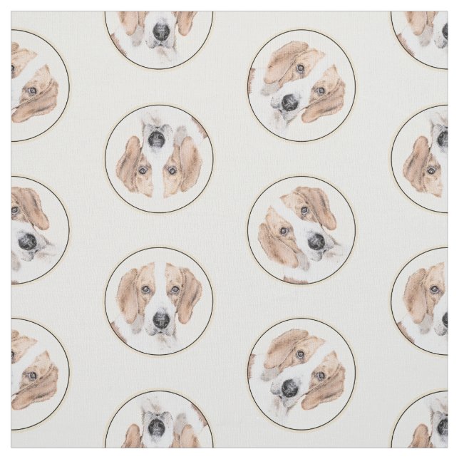 Tissu American Foxhound Red Walker mignonne Peinture Chi (Échantillon)