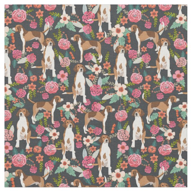 Tissu American Foxhound vintage florals noir (Fermer)