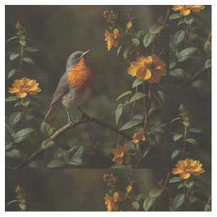 Tissu American Robin Bird dans un jardin