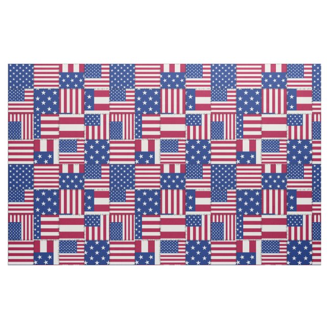 Tissu Americana Rouge Blanc et Bleu (Fat Quarter)