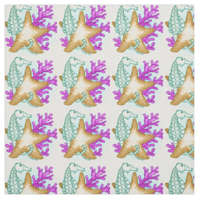 Tissu Amis de mer Hippocampe (Échantillon)