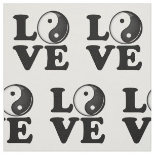 Tissu Amour dans le symbole brillant de Yin Yang