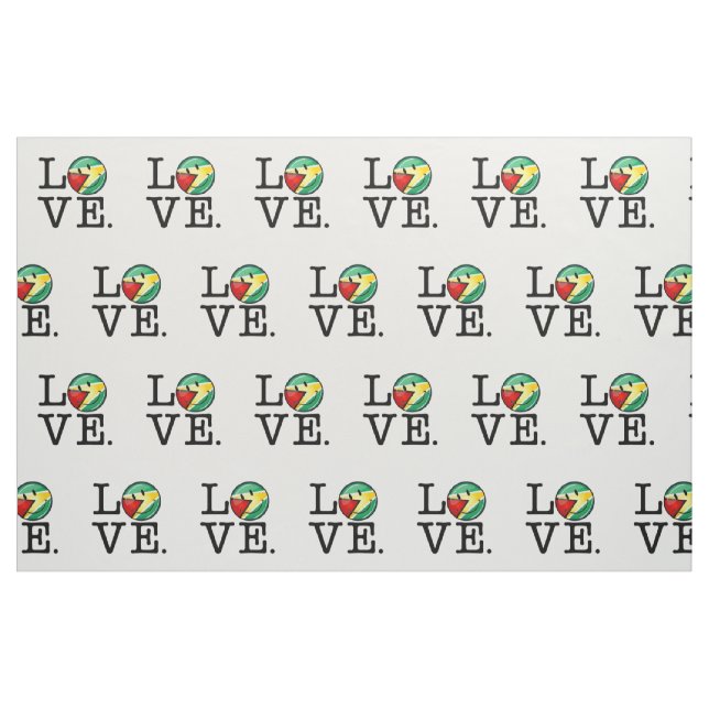 Tissu Amour de drapeau guyanais de sourire de la Guyane (Fat Quarter)