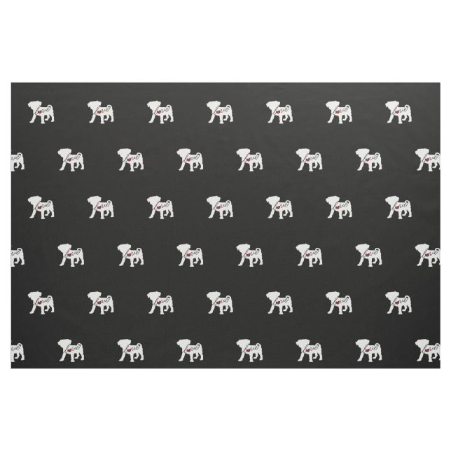 Tissu Amour de Puggle (carlin/beagle) (Fat Quarter)