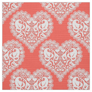 Tissu Amour sans couture Valentines Jour blanc dentelle