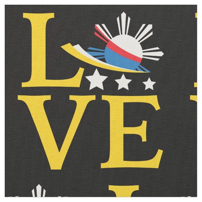 Tissu Amour - Typographie du drapeau philippin (Fermer)