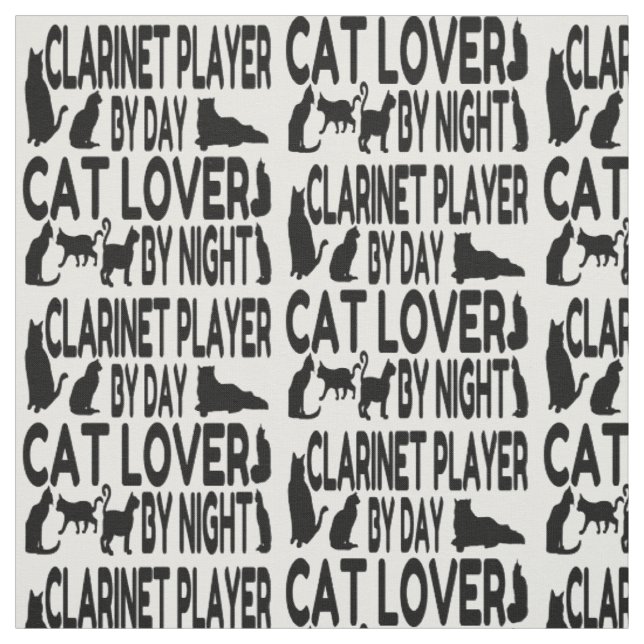 Tissu Amoureux des chats Clarinet Player (Échantillon)