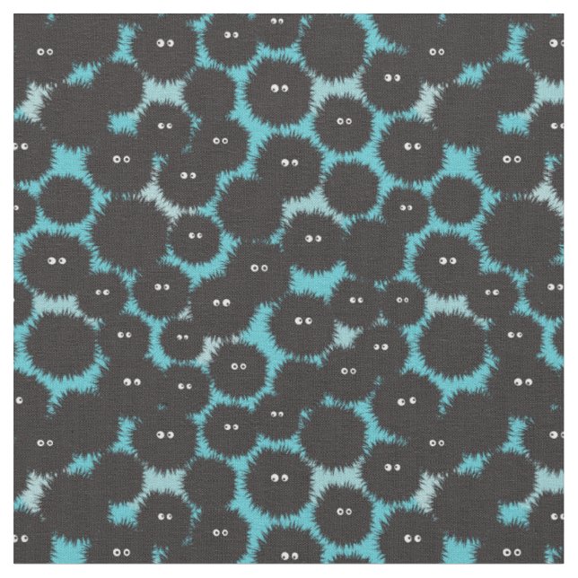 Tissu Amusant monstres noirs moelleux (Fermer)