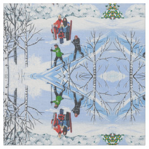 Tissu Amusants dans la neige de Noël