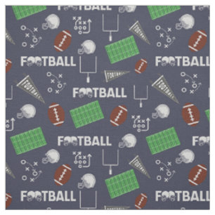 Tissu Amusement de football sur Navy Blue