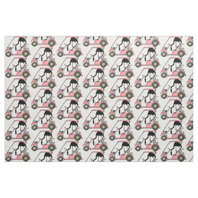 Tissu Amusement Golf Panier Motif Flamant rose  Golf Cad (Fat Quarter)