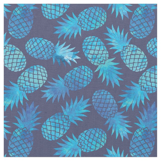 Tissu Ananas bleus de colorant de cravate (Fermer)