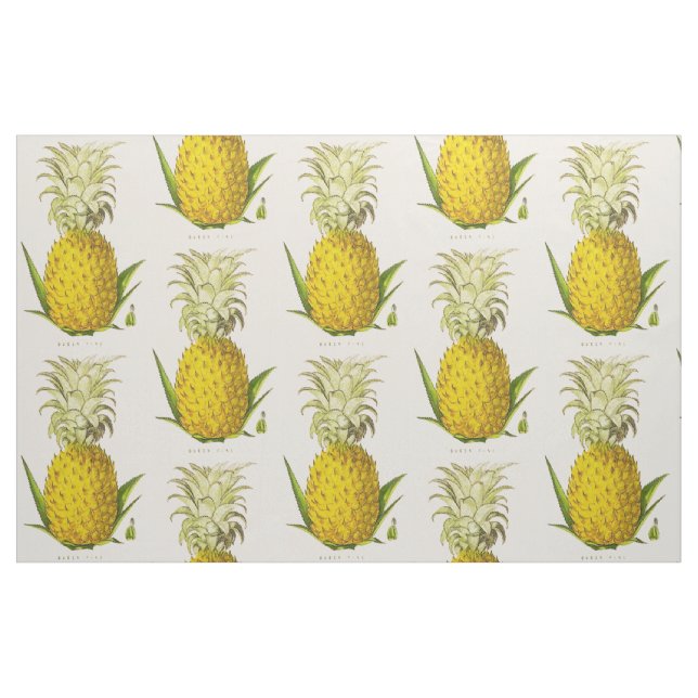Tissu Ananas botanique vintage de la Reine d'accent (Fat Quarter)