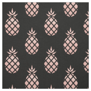 Tissu ananas or rose et noir au yard